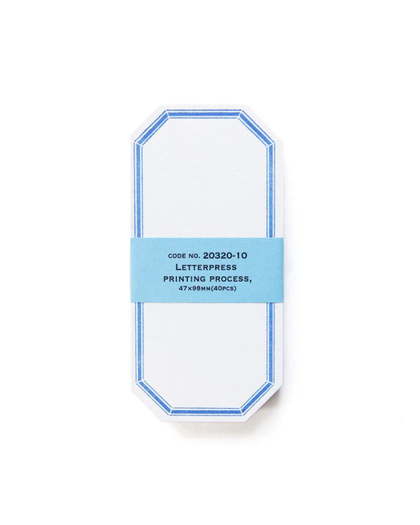 Letterpress Label Cards – Blue